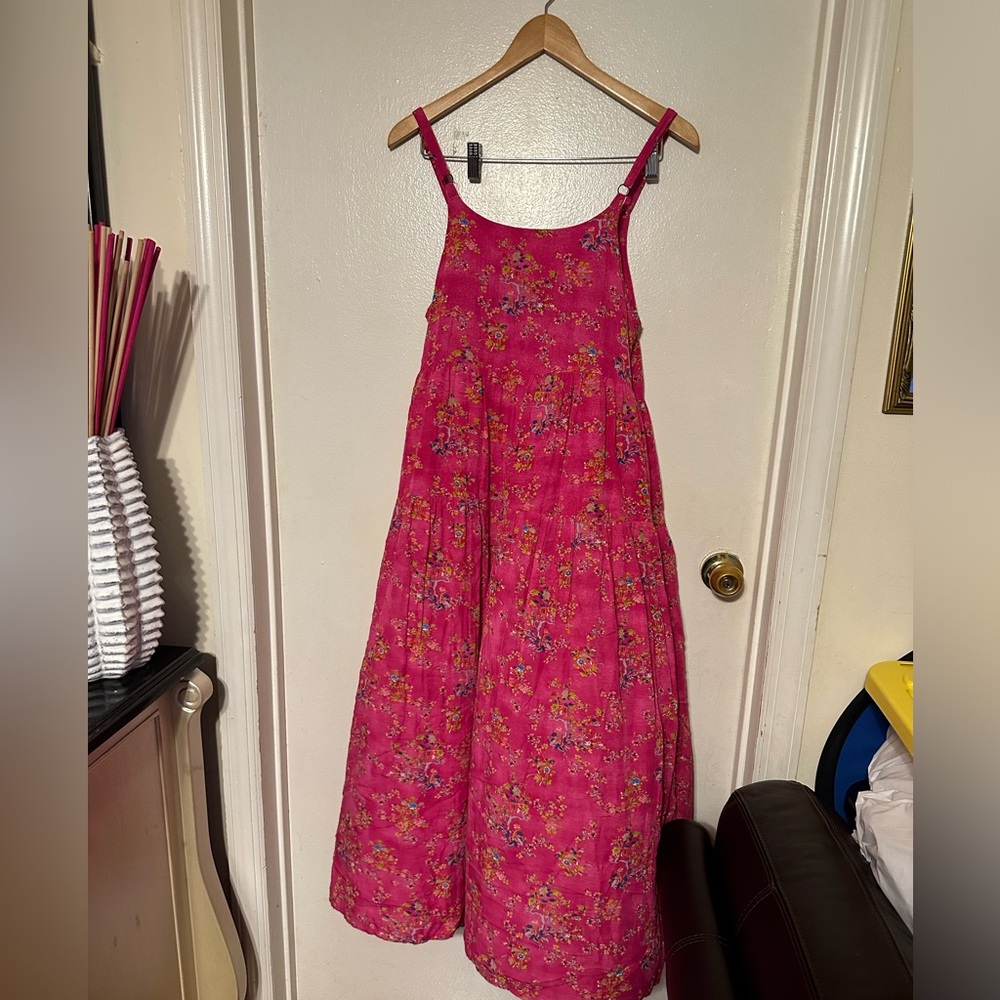 LIKE NEW BEAUTIFUL 😻 WOMEN’S 100% COTTON FLORAL PINK ,BLUE, YELLOW MAXI DRESS